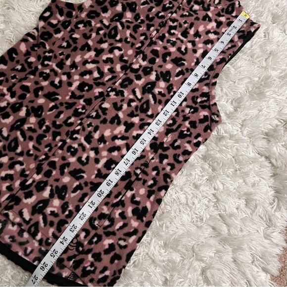 Cuddl Duds Cheetah Print Zip Front Fleece Vest Size M - Picture 7 of 7